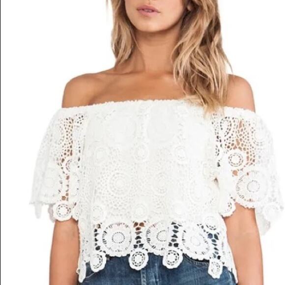 Nightcap by Carisa Brambles Carmen ivory crochet top Size 2 US Size Small - Picture 16 of 16